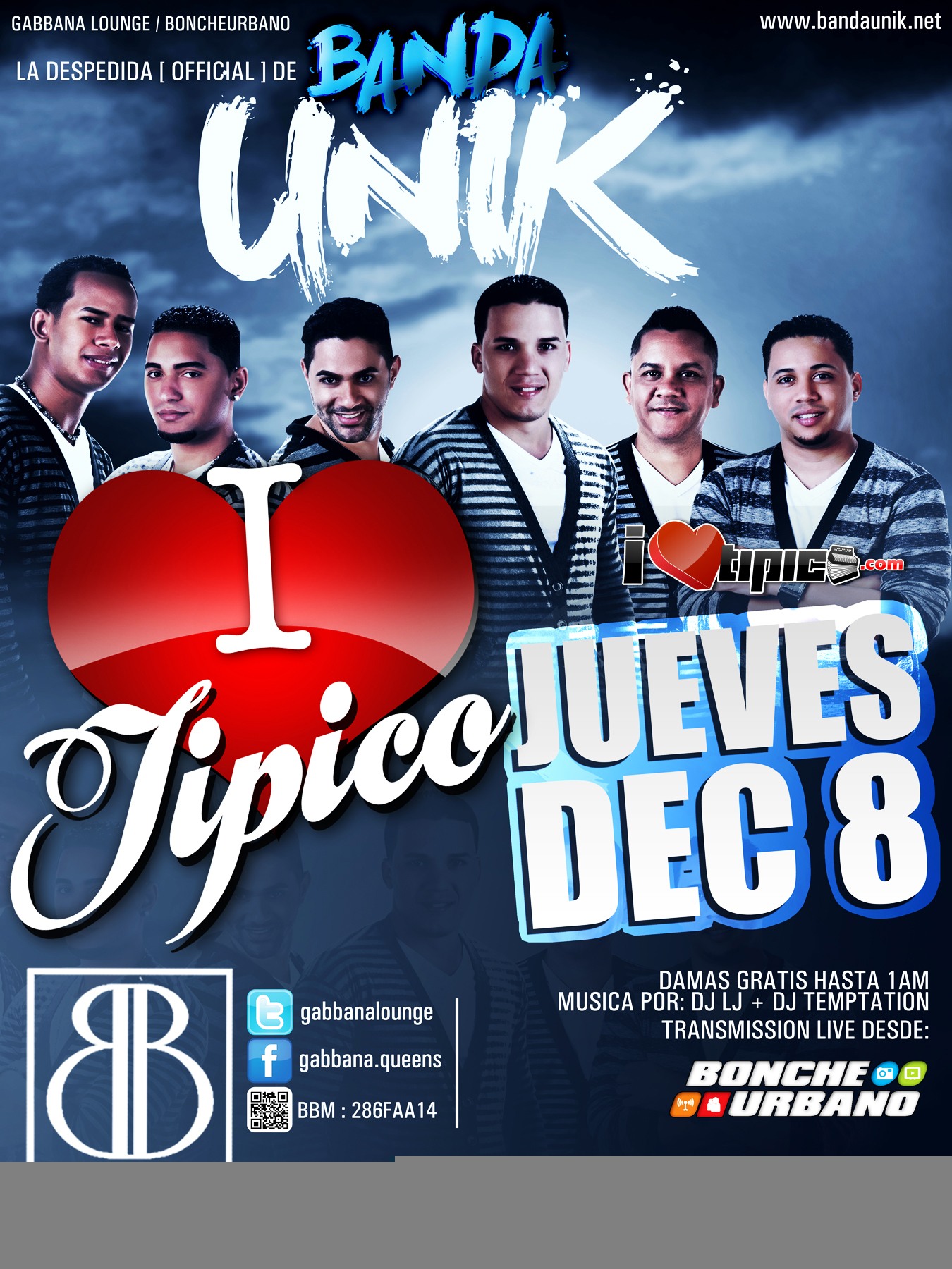 Evento: Banda Unik en Gabbana Lounge Dic 08